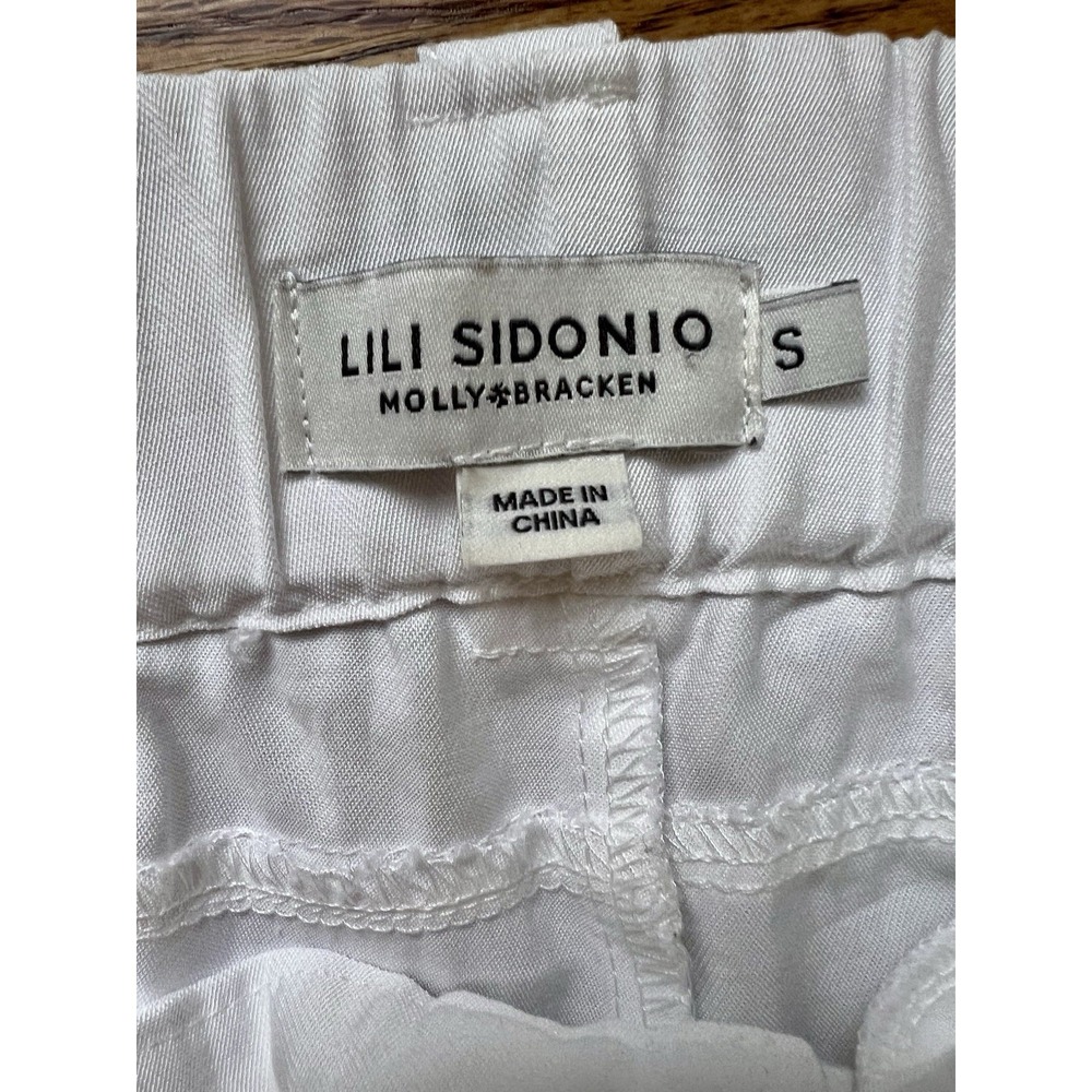 Anthropologie Lili Sidonio Wide Leg Pants White Beach Boat Lake Resort Sz S - Picture 3 of 5
